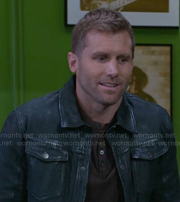 Derek's leather shirt jacket on Beyond the Gates