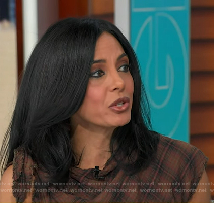 Dr. Tara Narula's brown plaid dress on Good Morning America