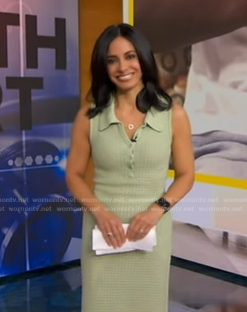 Dr. Tara Narula's green sleeveless knit dress on Good Morning America