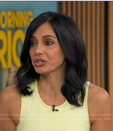 Dr. Tara Narula's yellow ribbed sleeveless dress on Good Morning America
