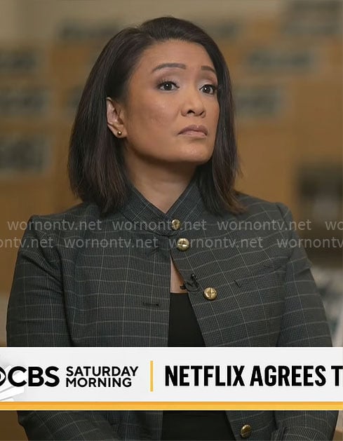 Elaine Quijano's plaid jacket on CBS Mornings