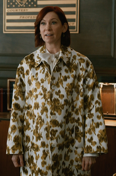 Elsbeth's floral print coat on Elsbeth