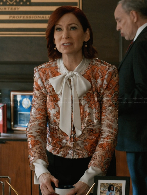 Elsbeth's floral sequin jacket on Elsbeth