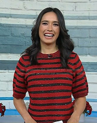 Emilie's red and black striped sweater on Today