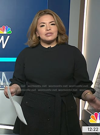 Gilma Avalos's black tweed knit dress on NBC News Daily