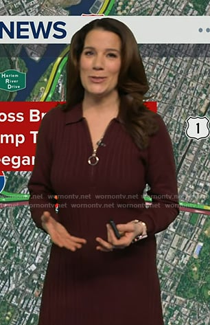 Heather's burgundy cable knit dress on Good Morning America