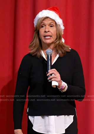 Hoda's black layered sweater on Today