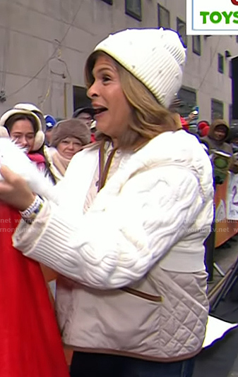 Hoda's white mixed media jacket on Today