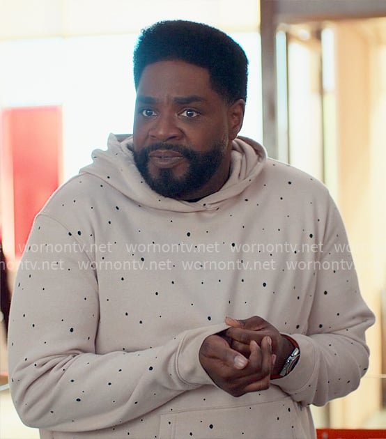 Howard's blush pink splatter print hoodie on Loot