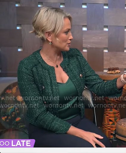 Jamie Yuccas's green tweed jacket on CBS Mornings