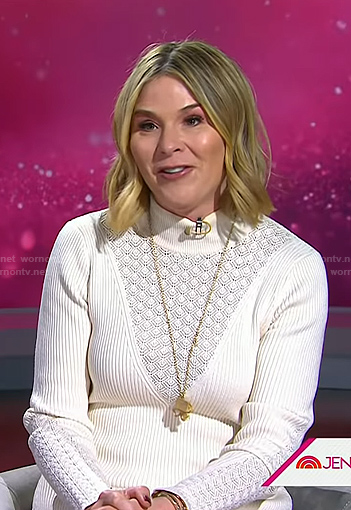 Jenna's white textured ribbed sweater dress on Today