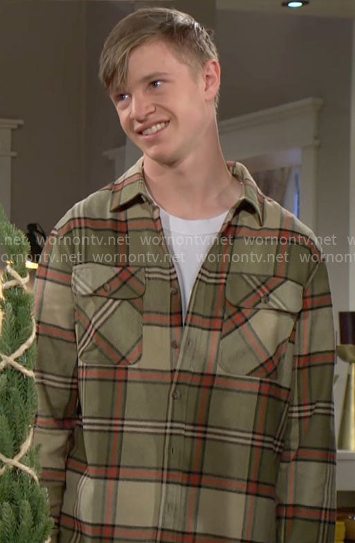 Johnny's green plaid shirt on The Young and the Restless