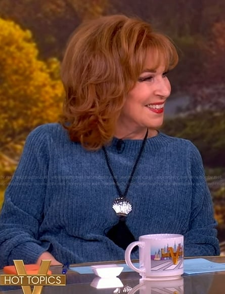 Joy's blue knit sweater on The View