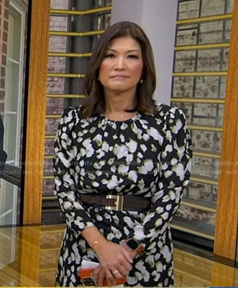 Juju's black printed midi dress on Good Morning America