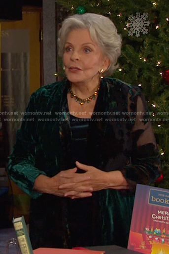 Julie green burnout jacket on Days of our Lives
