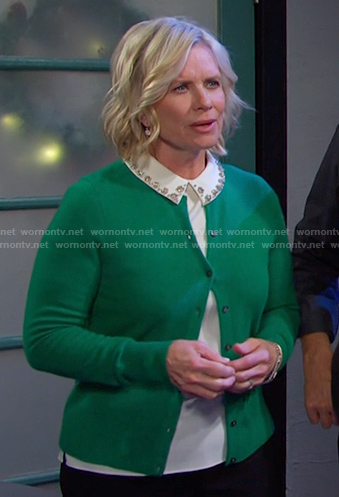 Kayla's embellished collar top on Days of our Lives