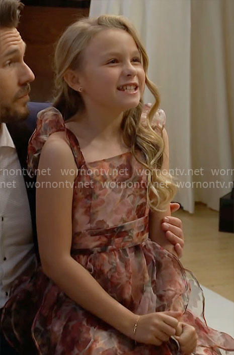 Kelly's red floral dress on The Bold and the Beautiful