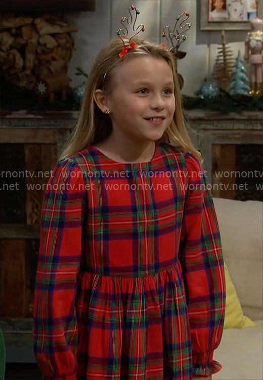 Kelly's red plaid dress on The Bold and the Beautiful