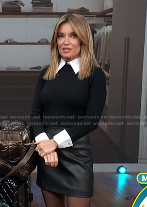 Kit's black collared knit sweater on Access Hollywood