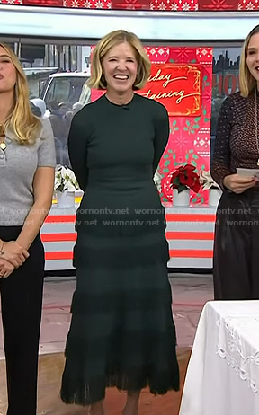 Lela Rose's green fringed dress on Today