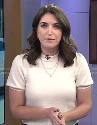 Liz's white short sleeve sweater on Today