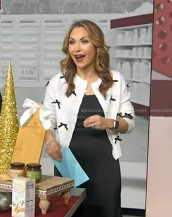 Lori's white bow embellished cardigan on Good Morning America