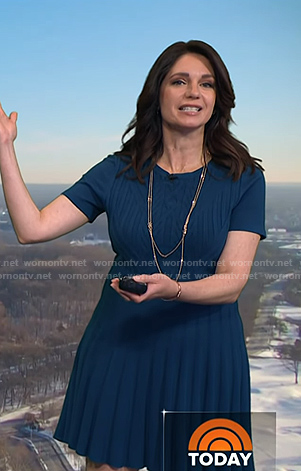 Maria's blue cable knit dress on Today