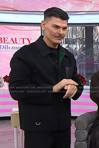 Mario Dedivanovic's black D-ring detail jacket on Today
