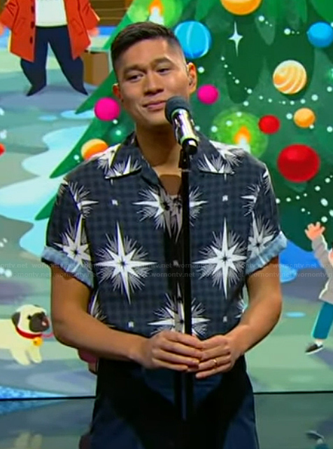Mark Hoying's black printed shirt on Tamron Hall Show