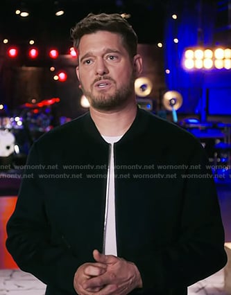 Michael's navy bomber jacket on The Voice