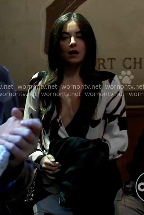 Molly's printed wrap dress on General Hospital