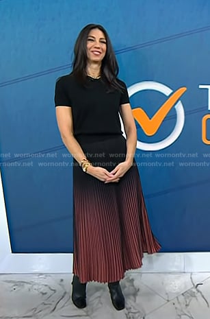 Natalie's black and pink pleated skirt on Today