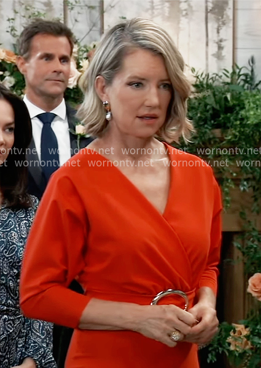 Nina's red belted dress on General Hospital