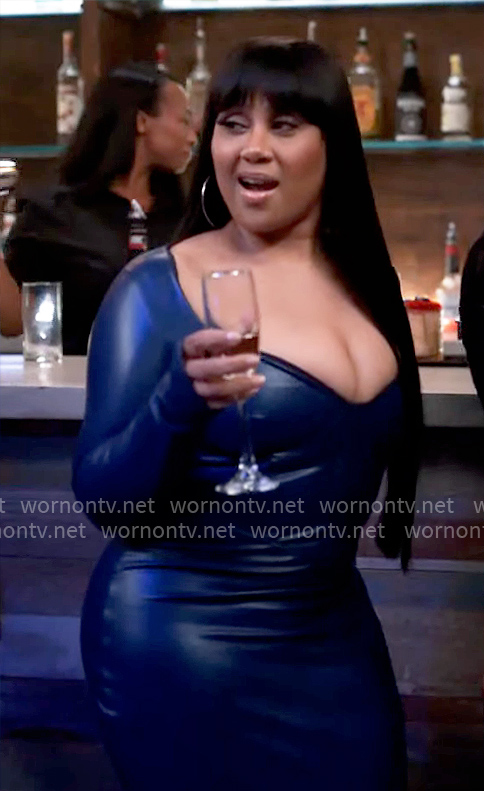 Pam's blue leather dress on Tyler Perrys Sistas