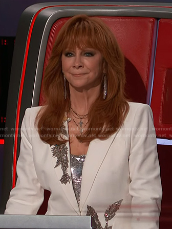 Reba's bead embellished blazer on The Voice