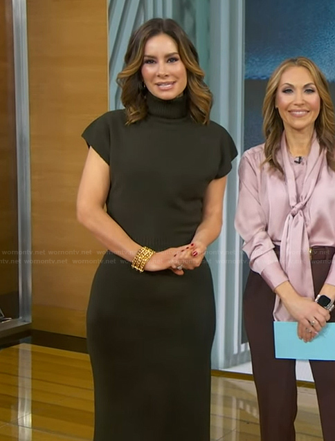 Rebecca's green turtleneck sweater dress on Good Morning America