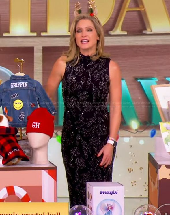 Sara's black beaded sleeveless dress on The View