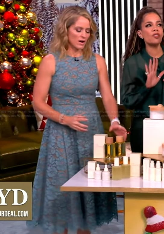 Sara's blue floral lace dress on The View