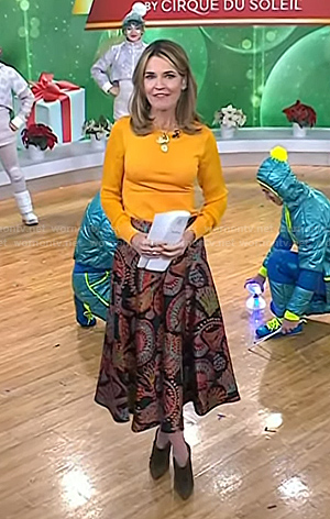Savannah's black embroidered skirt on Today