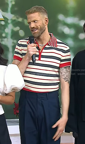 Scott Hoying's striped zip polo on Today