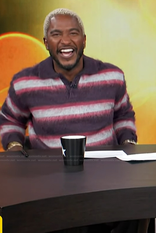 Scott's striped polo sweater on Access Hollywood