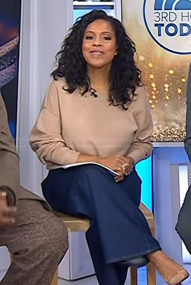Sheinlle's beige asymmetric neck sweater on Today