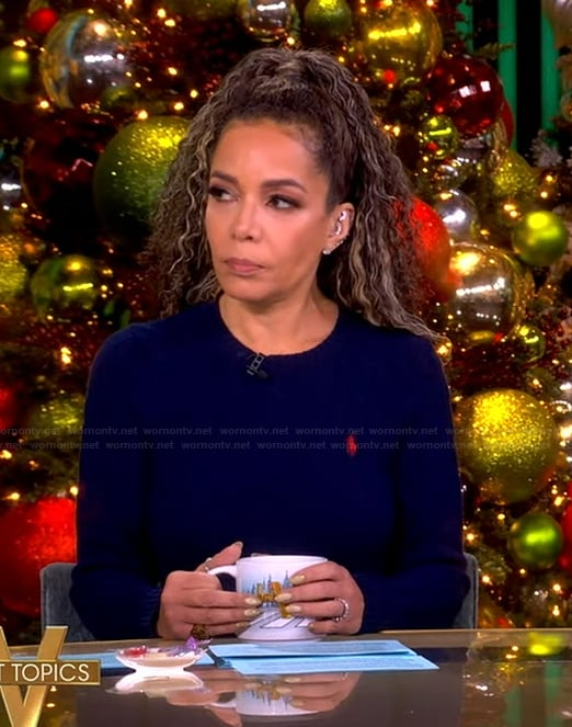 Sunny's blue cable knit dress on The View