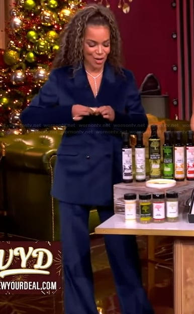 Sunny's blue corduroy blazer and pants on The View