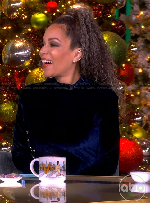 Sunny's blue velvet dress on The View
