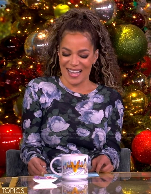 Sunny's floral print long sleeve dress on The View