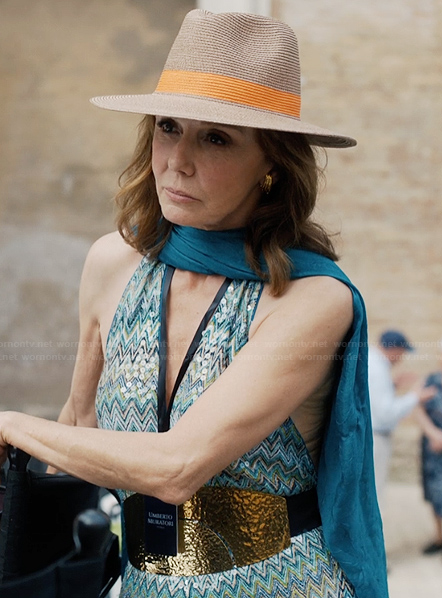 Sylvie's straw hat on Emily in Paris
