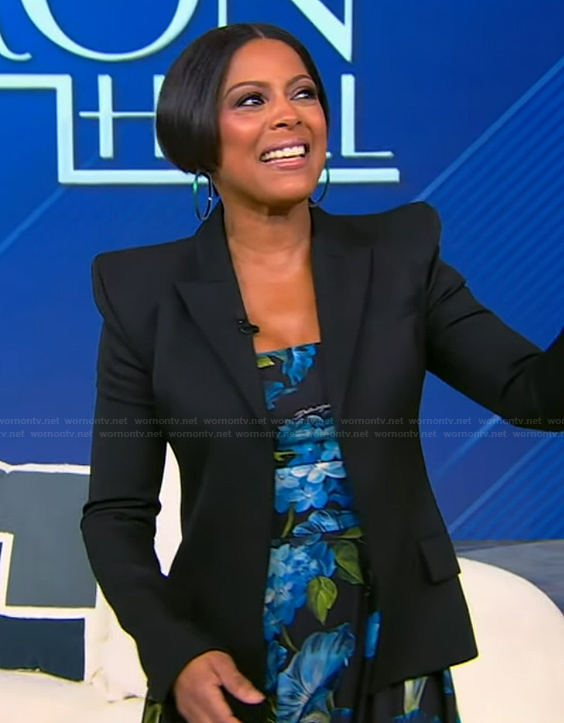 Tamron's floral print dress on Tamron Hall Show