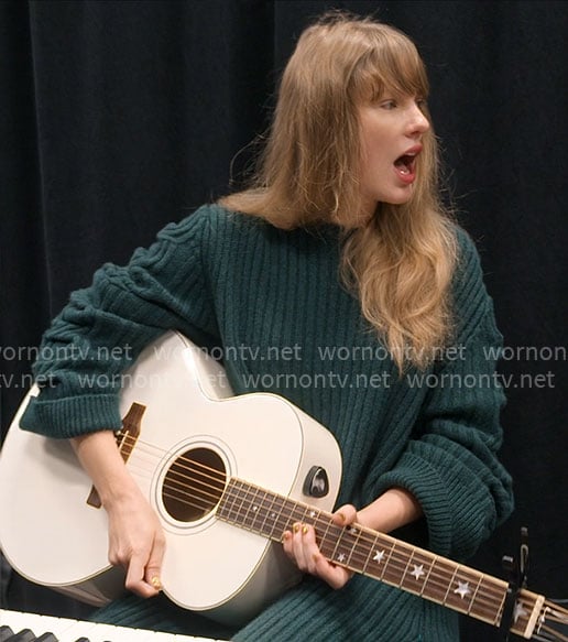 Taylor Swift's green sweater dress on The End of an Era