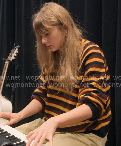 Taylor Swift's yellow striped sweater on The End of an Era